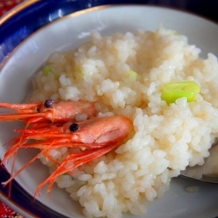 米から簡単、甘海老と葱の和リゾット